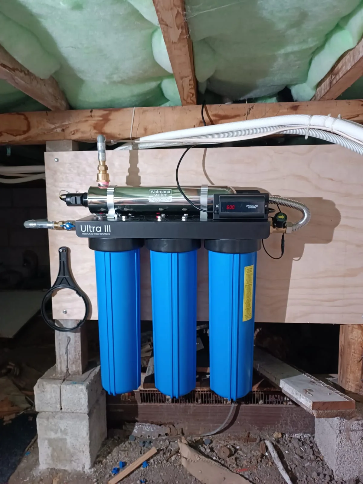 Whole house UV and filtration system installed in a Hamilton property roof space